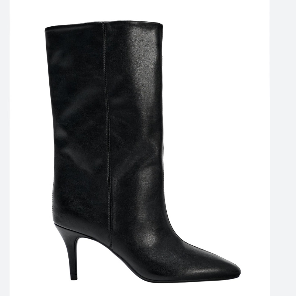 Zara NWT black ruched heeled boots 2103/510 - Picture 5 of 5